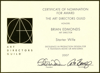 ART DIRECTORS GUILD AWARD NOMINATION